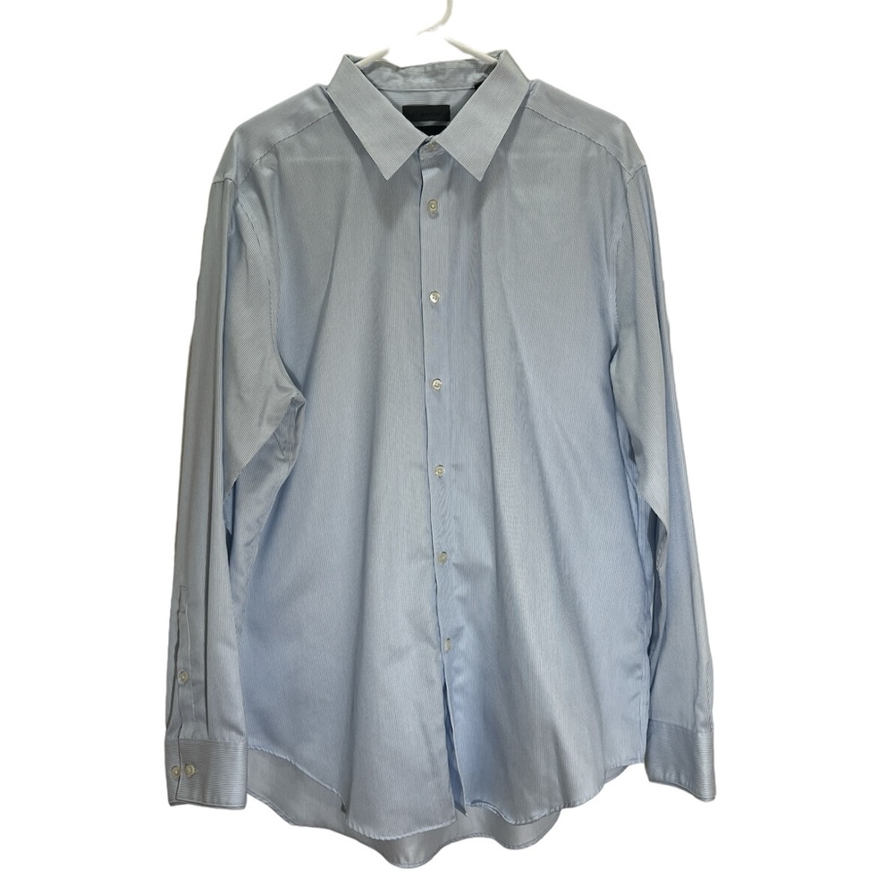 COPY - Calvin Klein Dress Shirt Long Sleeve Button Up Blue Pin Stripe Sz 17.5 3…